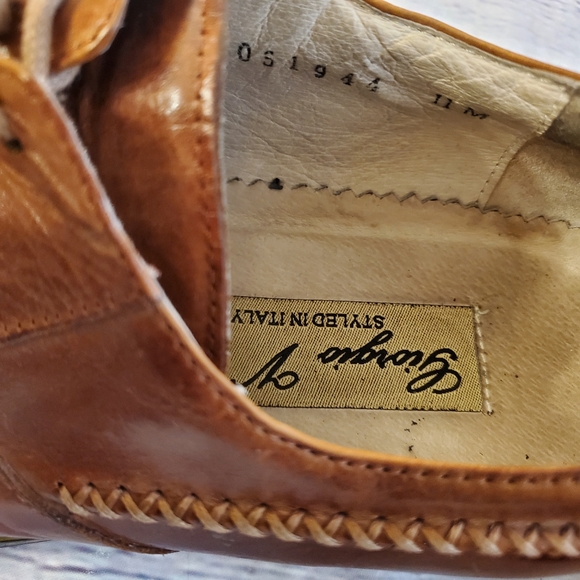GIORGIO V MEN'S DRESS SHOES BROWN LEATHER DESIGNED IN ITALY SIZE 11M - Picture 13 of 13